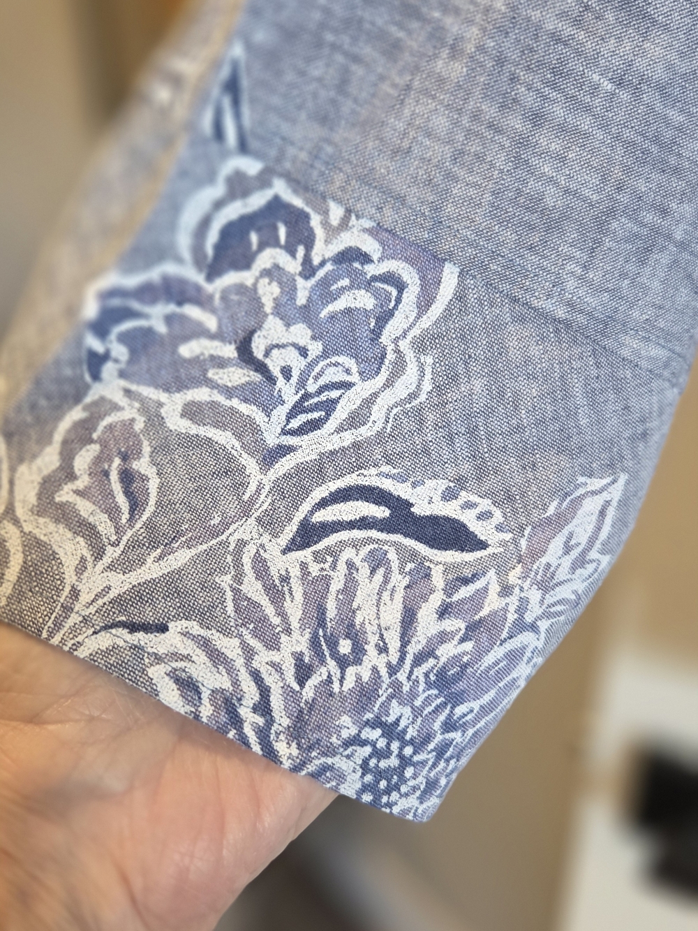 # Habitat Light Greyish Blue Floral Linen-blend Button-front Top & Pants Set - Picture 4 of 16